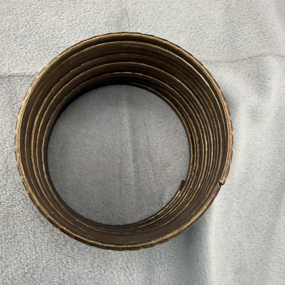 Vintage Bangle Bracelet Wide Stacked Wire 8.5" - Picture 2 of 8